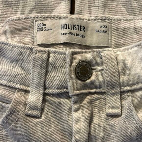 Hollister Women’s 000 / 23 Jeans Low Rise Baggy White Camo Denim Wide Leg Y2k - Picture 5 of 16